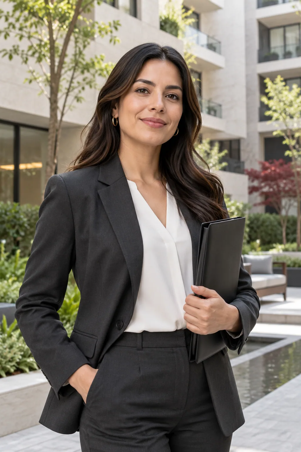 Profesional latino en un entorno relacionado con administración de condominios