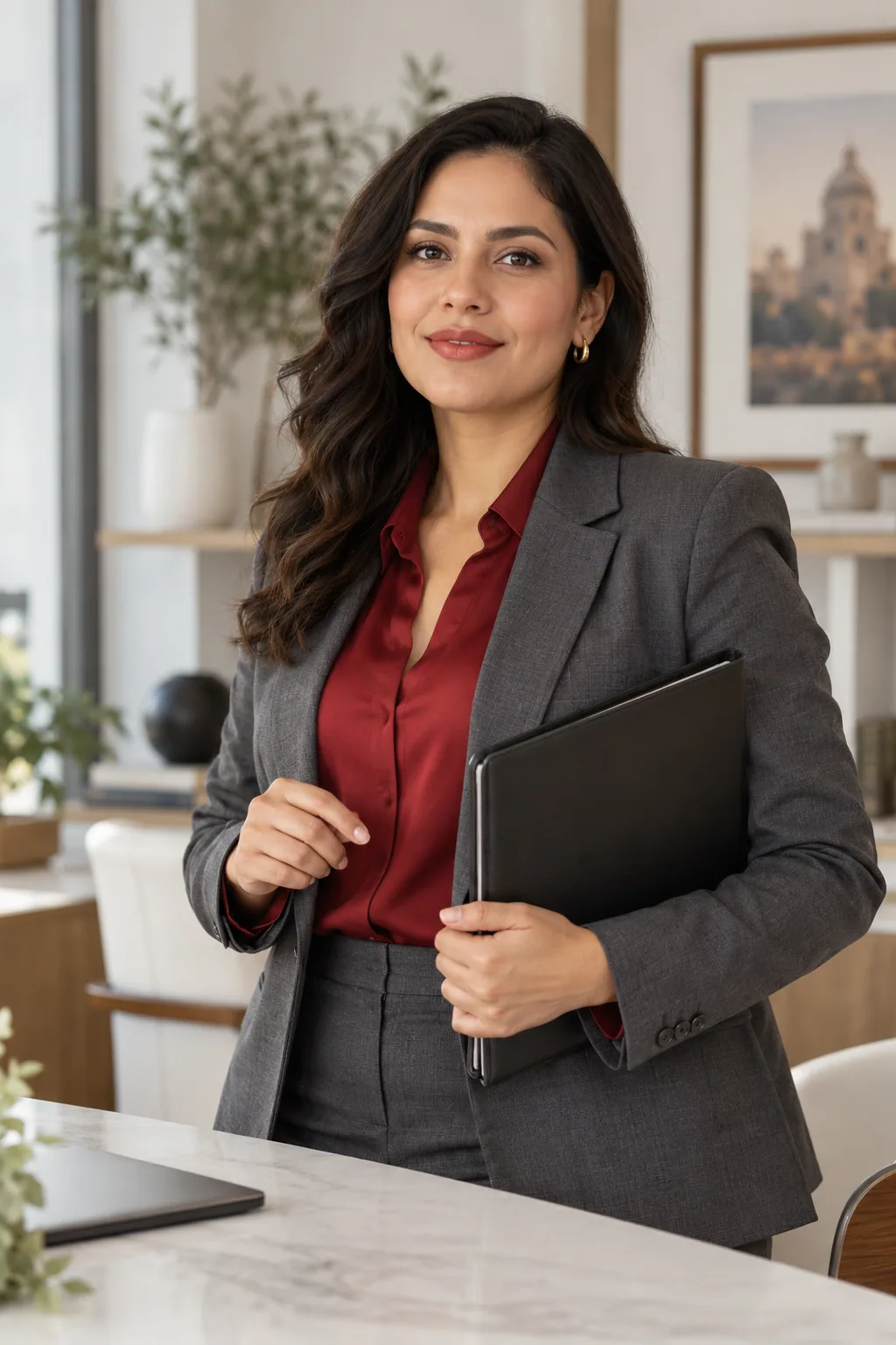 Profesional latino en un entorno relacionado con asesoría fiscal y contable