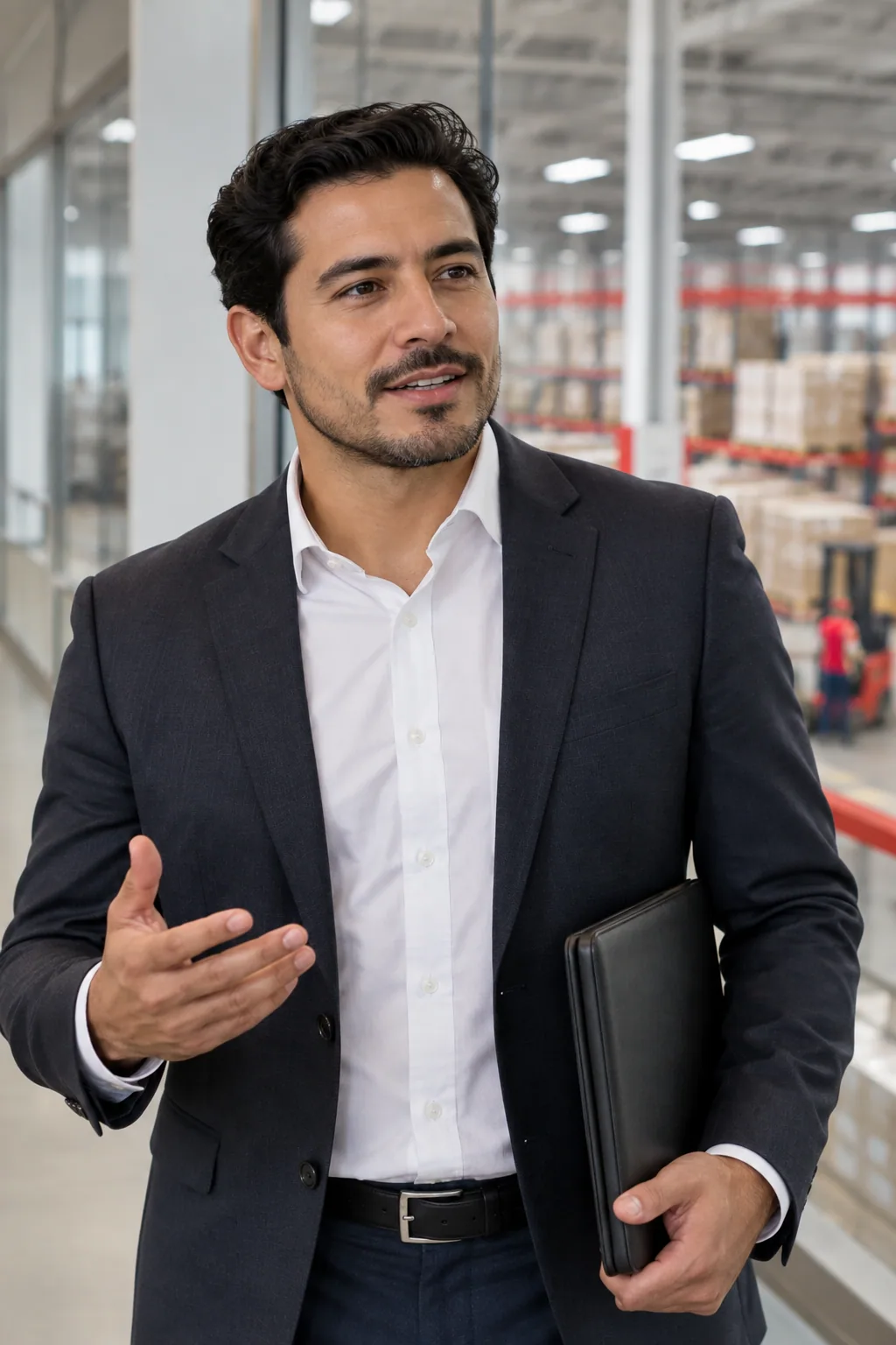Profesional latino en un entorno relacionado con auditoría de procesos