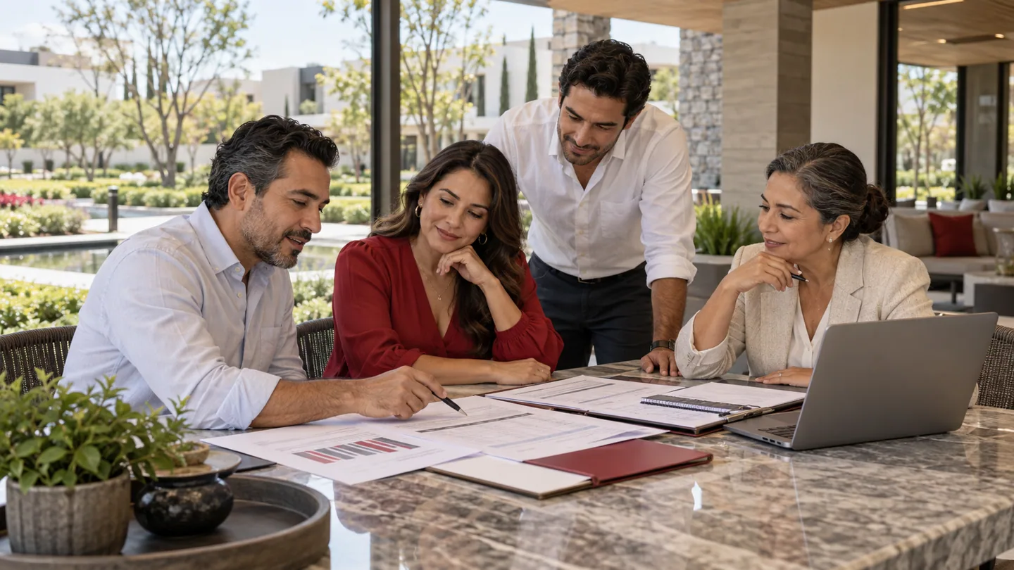 Escena ilustrativa de control de cuotas con profesionales o entorno de trabajo en México