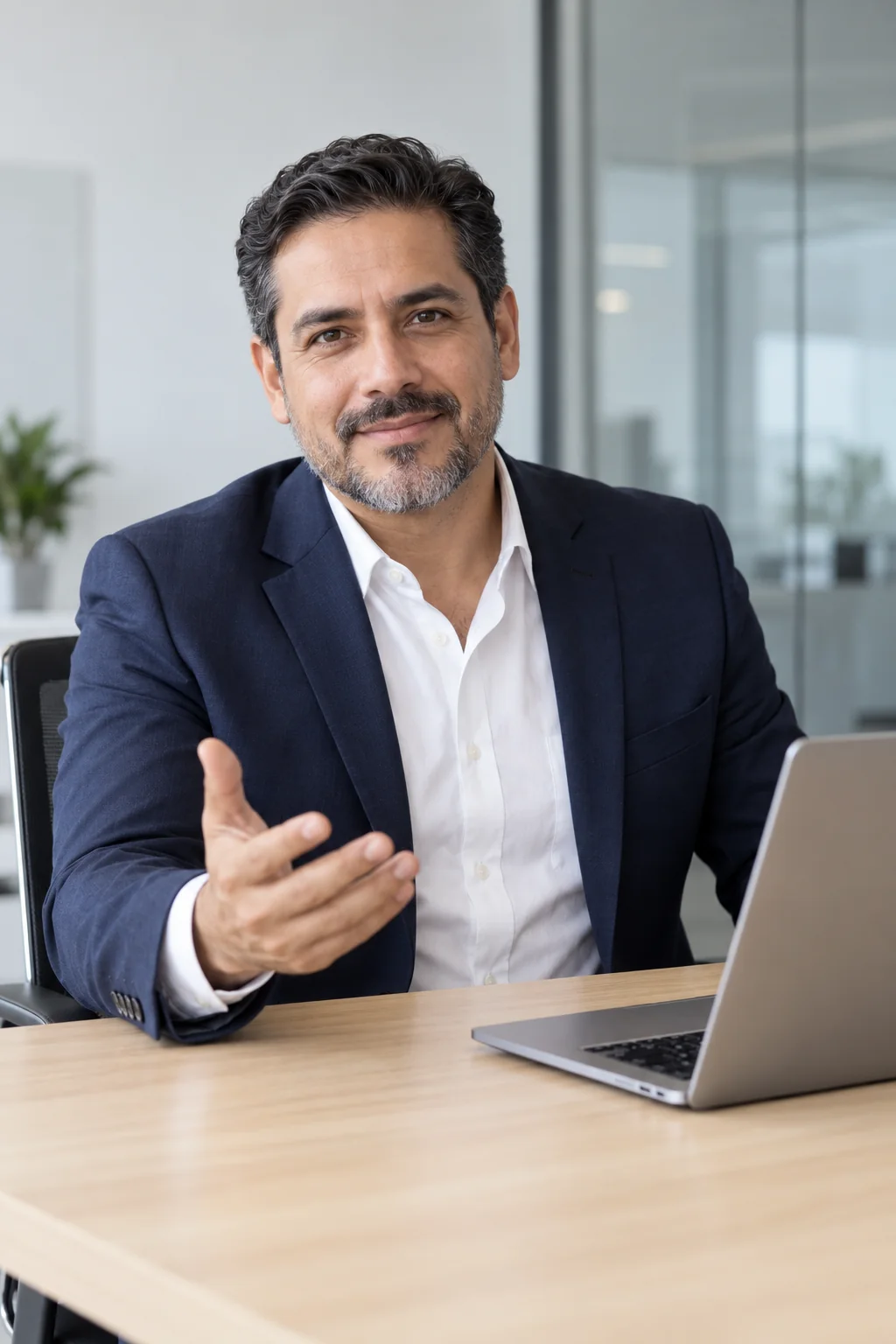 Retrato ilustrativo de un asesor de facturación trabajando con computadora