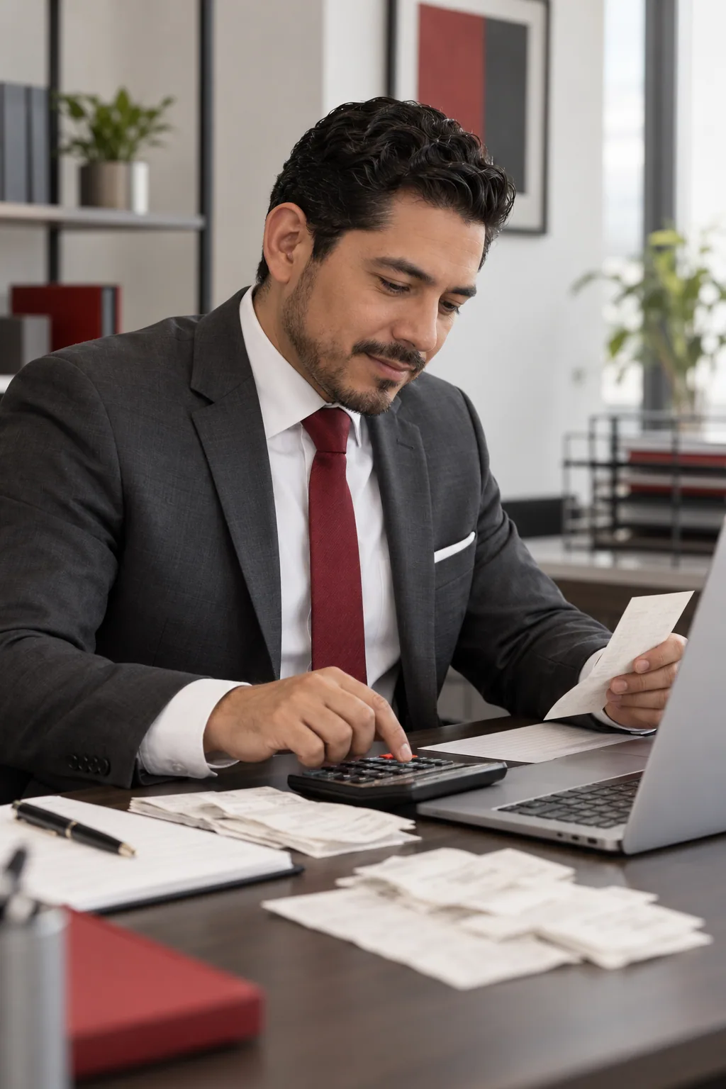 Profesional latino en un entorno relacionado con contabilidad para empresas