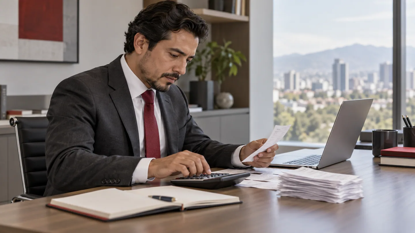 Escena ilustrativa de contabilidad para empresas con profesionales o entorno de trabajo en México